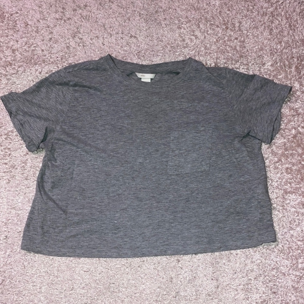 Gray Boxy Crop Top